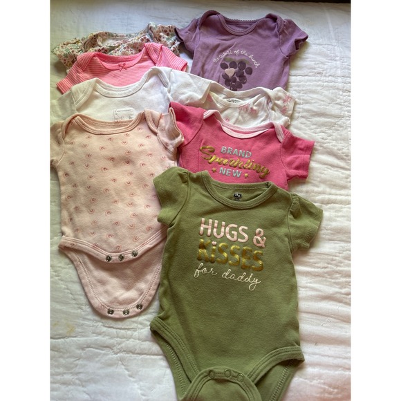Carter's Other - Lot of 8 Baby Girls Bodysuits 3 Months Carters Burts Bees Childrens Place #3‎